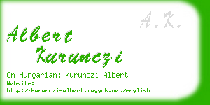 albert kurunczi business card